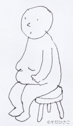 高齢で背が低くて太っている人の体型をわかりやすく描いたイラスト